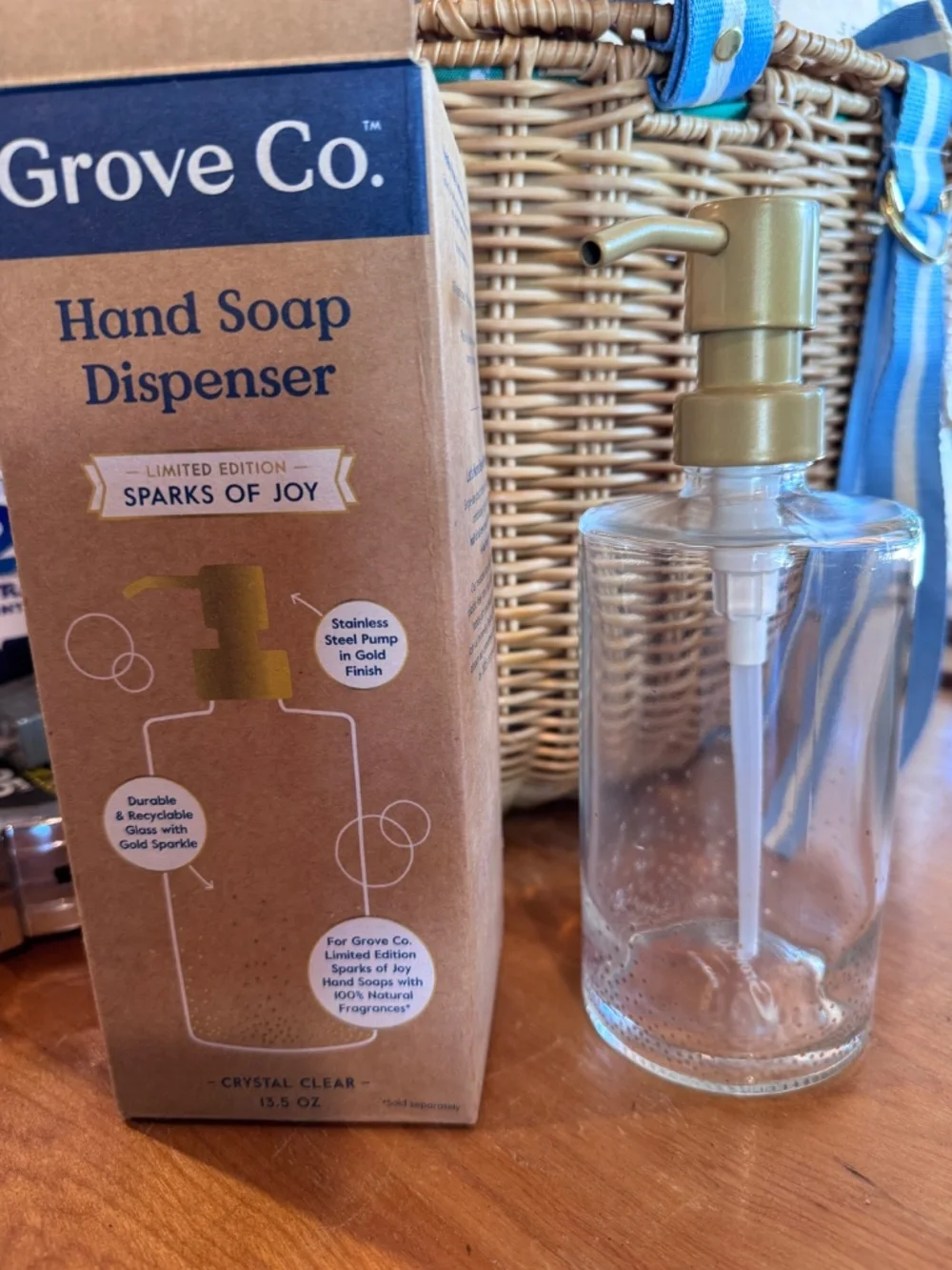 Grove Co. glass soap dispenser
